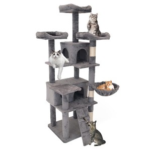 Cat Tree, Cat Tower for Indoor Cats, Multi-Level Cat Tower with 2 Roomy Condo - 1 of 4