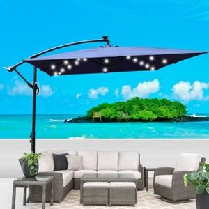 PAGED Square Patio Umbrella Modern Market Umbrella with 8 Steel Ribs, Crank and Cross Base for Garden and Poolside - 1 of 4