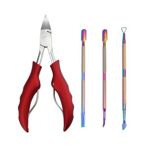Unique Bargains Toe Nail Clippers Professional Kit 4 Pcs - 1 of 4