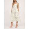 August Sky Women's Mock Self Tie Straps Floral Tiered Midi Dress - 4 of 4