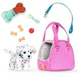Our Generation Hop In Dog Carrier & Pet Plush Puppy Dalmatian for 18" Dolls