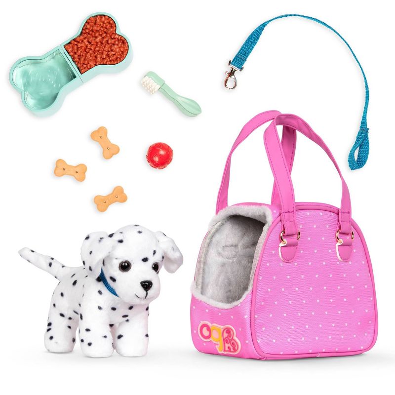 Our Generation Hop In Dog Carrier &#38; Pet Plush Puppy Dalmatian for 18&#34; Dolls, 1 of 9