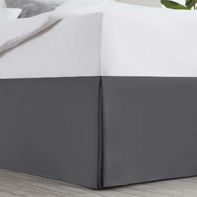 Nestl Bed Skirt Queen Size, 14" Drop Premium Bedskirt, Old Gray Microfiber Bed Skirts