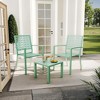 3 Pieces Outdoor Bistro Set, Furniture with 2 Chairs & 1 Coffee Table, Decorative Backrest Patio Furniture Set for Garden, Yard and Bistro - 2 of 4