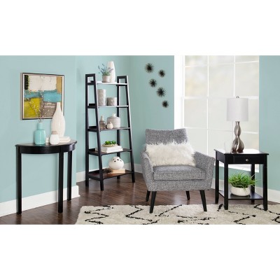 Transitional Black Cherry Demilune Console Table - Compact Elegance