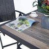 Kozyard Outdoor Patio Dining Table Woodgrain-Look Frame Powder Coated Table with Umbrella Hole for Backyard Patio Dining - 4 of 4