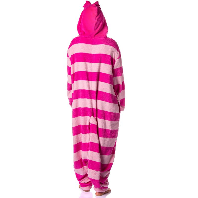 Alice in Wonderland Cheshire Cat Women's Costume Union Suit One Piece Pajama Pink, 4 of 5