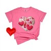 Hearts Patchwork Print - Women's Garment Dyed Graphic T-Shirt - 2 of 4