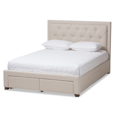 Baxton Studio Aurelie Modern and Contemporary Fabric Upholstered Storage Bed