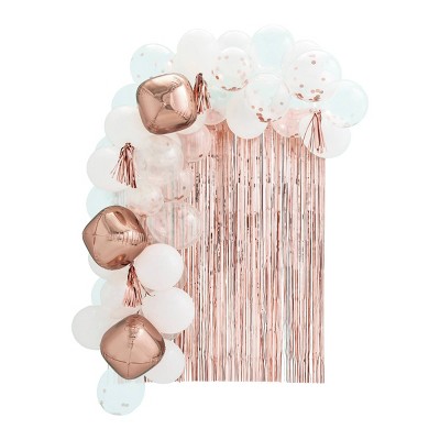 52ct Large Balloons Arch with Backdrop Rose Gold - Spritz&#8482;