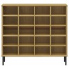 vidaXL Shoe Rack Brown Solid Pine Wood and Metal - Brown - 4 of 4