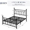 Elegant 14 Inch Metal Bed Frame with Vintage Headboard & Footboard, No Box Spring, Underbed Storage, Quiet & Easy Assembly - 2 of 4