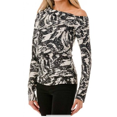 Women's Open Shoulder Ruch Detail Top - ariella