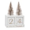 Transpac Wood 6.69 in. Off-White Christmas Glitz Countdown Set of 3 - 4 of 4