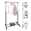 J&V TEXTILES Double Rod Clothing Garment Rack, Rolling Clothes Organizer on Wheels for Hanging Clothes - 3 of 3