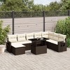 vidaXL 9 Piece Patio Sofa Set with Cushions Poly Rattan - Brown and Cream Without Storage - 2 of 4