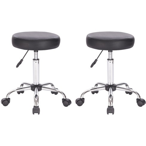 Legacy Decor Set Of 2 Black Adjustable Height Pneumatic Round