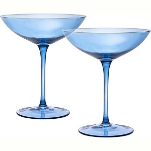 The Wine Savant Cobalt Blue Colored Champagne & Cocktail Glasses, Beautiful Addition to Home Bar with a Unique Style & Decor - 6 pk - 1 of 4