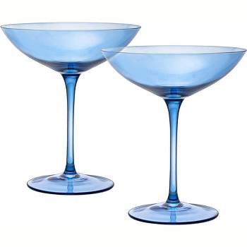 The Wine Savant Cobalt Blue Colored Champagne & Cocktail Glasses, Beautiful Addition to Home Bar with a Unique Style & Decor - 6 pk