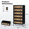 Pellebant 6 Drawers dressers for Bedroom Rattan Dresser Storage Tower Tall Fabric Dresser with Wood Top &Wood Handles - 2 of 4