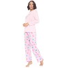 Casual Nights Women's Jersey Knit Long-Sleeve Top and Mircro Fleece Bottom Pajama Set - 2 of 4