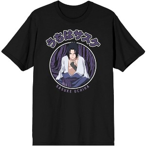 Naruto Shippuden Sasuke Uchiha Men's Black Tshirt - 1 of 2