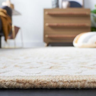 Ivory Floral Hand-Tufted Wool Area Rug 3x5