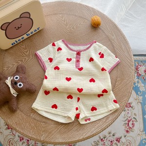 MyKids-Usa Baby Print Pattern T-Shirt Combo Shorts In Summer Sets - 1 of 4