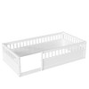 NicBex Twin Size Wood Montessori Bed with Safety Fence,Floor Bed with Door,Modern Toddler Bed for Bedroom - 4 of 4