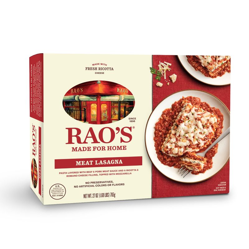 Rao&#39;s Made For Home Family Size Frozen Meat Lasagna - 27oz, 1 of 7
