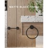 Itopfox 2 Piece Bathroom Hardware Set Matte Black Stainless Steel Zinc Alloy Towel Ring and Toilet Paper Holder Wall Mounted - 4 of 4