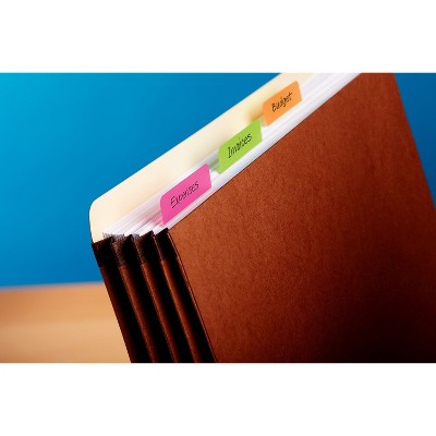 Bright Assorted Color Self-Adhesive Index Tabs, 2 x 1.5 Inch, 24 Pack