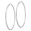 Black Bow Jewelry 2mm, Satin, Diamond Cut, XL Sterling Silver Hoops - 70mm (2 3/4 Inch) - 2 of 4