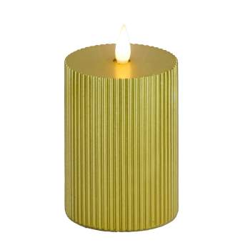10" HGTV LED Real Motion Flameless Gold Candle With Remote Warm White Lights - National Tree Company