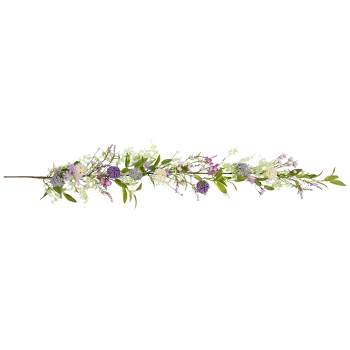 Northlight Wildflower and Berry Spring Garland - 5' - Purple
