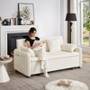 66'' Corduroy 3-in-1 Adjustable Sleeper Sofa Bed with Side Pockets, 4 Comfortable Pillows for Living Room Bedroom - 4 of 4