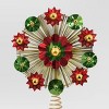 12" Unlit Gold Tinsel Burst with Red and Green Foil Bursts Christmas Treetop with Coil - Wondershop™ - 3 of 3