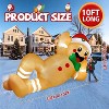 Angel Sar 10FT Giant Lying Gingerbread Inflatable, Christmas Outdoor Decorations with Built-in LED Lights, Yard Lawn Blow Up Decor - 3 of 4