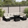 vidaXL 9 Piece Patio Sofa Set with Cushions Black and Cream - Without Storage - 2 of 4