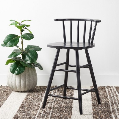 Jay Black Wood and Metal Counter Stool