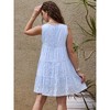 INSPIRE CHIC Women's Gingham Mesh Sleeveless Scoop Neck Lined Swing Tiered A-Line Mini Dresses - 3 of 4