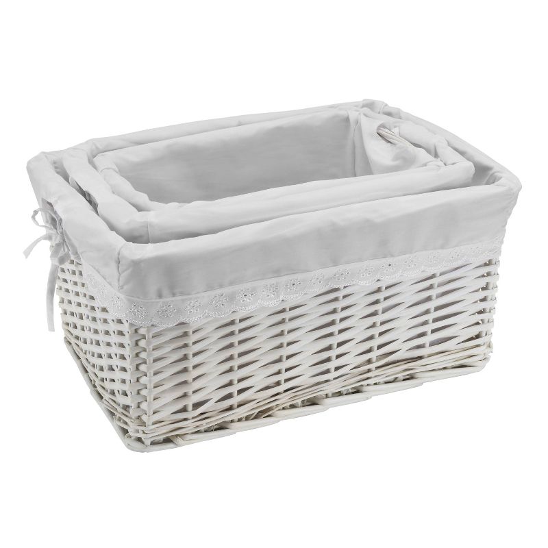 Badger Basket with Decorative White Liners Set of 3, 4 of 7