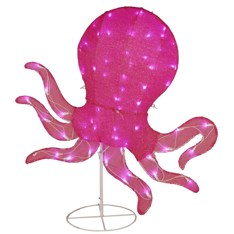 36" LED Pink Octopus Novelty Sculpture Light Warm White Lights - National Tree Company, 5 of 7