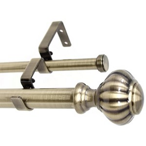 Urbanest Door Knob Manhattan 1-inch 5-8 inch Double Drapery Curtain Window Rod Set - 1 of 4