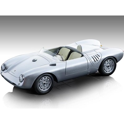 1957 Porsche 550 A Silver Press Version "Mythos Series" Limited Edition to 90 pieces Worldwide 1/18 Model Car by Tecnomodel