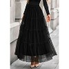 Tulle Skirts for Women 2025 Fall Fashion Elastic High Waisted Fairy Tiered Flowy A-Line Casual Maxi Long Skirt - 4 of 4