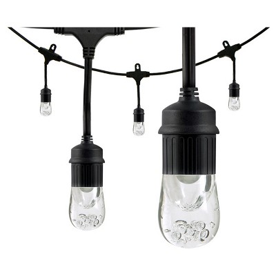 6ct Classic Café Outdoor String Lights Integrated LED Bulb - Black Wire - Enbrighten