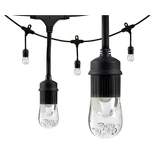 9ct Classic Café Outdoor String Lights Integrated LED Bulb - Black Wire - Enbrighten