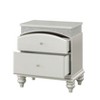 Gulches Transitional 2 Drawer Nightstand Platinum Finish, Felt Lined Top Drawer, Safety Stops for Bedside Essentials - 3 of 4
