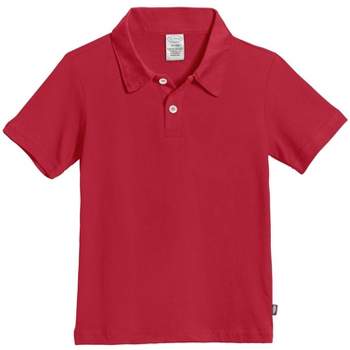 City Threads USA-Made Soft Cotton Boys Jersey 2-Button Short Sleeve Polo Shirt